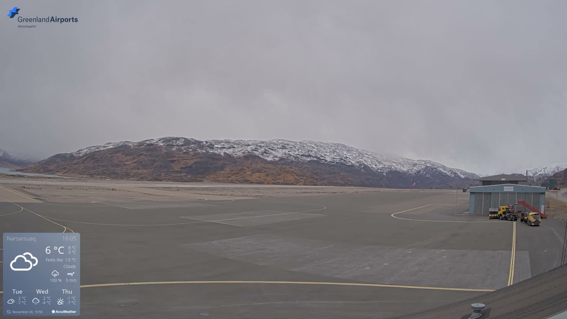 Narsarsuaq International Airport North Towards Live Cam UAK / BGBW - Narsarsuaq, Kujalleq, Greenland, Denmark