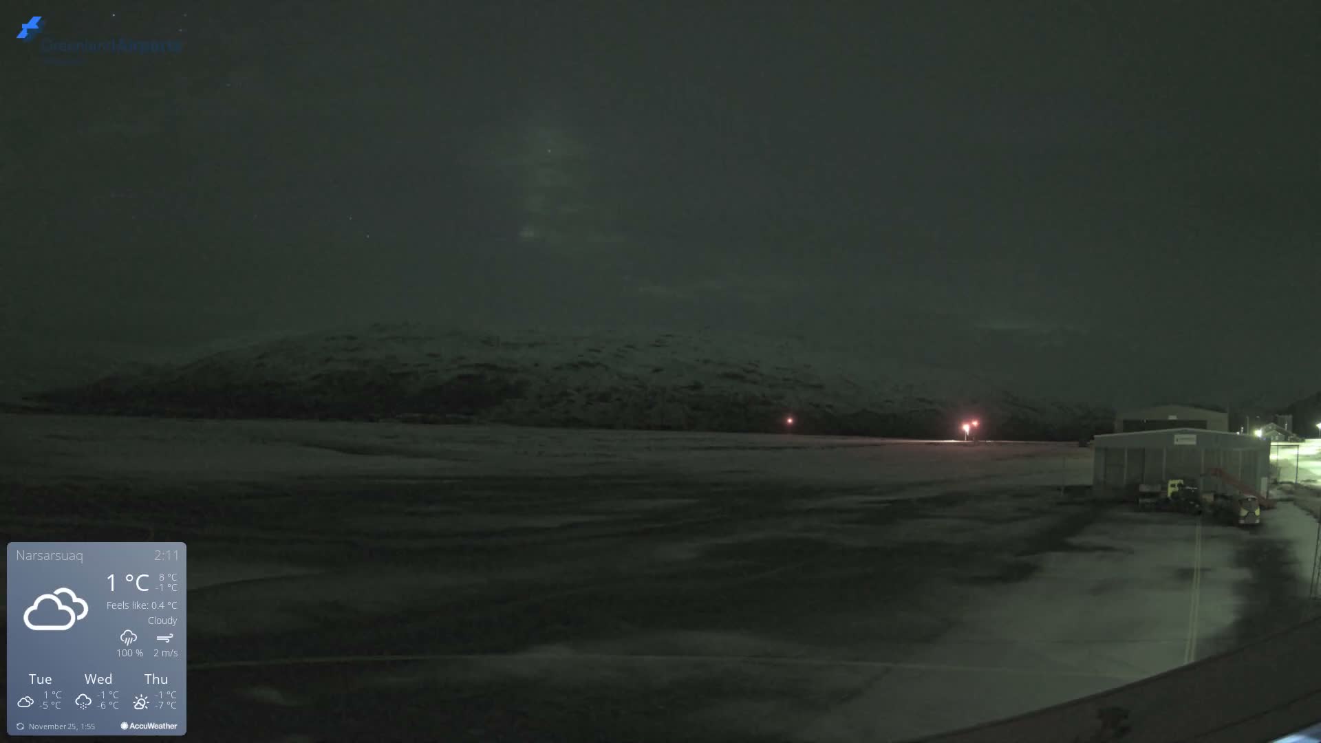 Narsarsuaq International Airport North Towards Live Cam UAK / BGBW - Narsarsuaq, Kujalleq, Greenland, Denmark