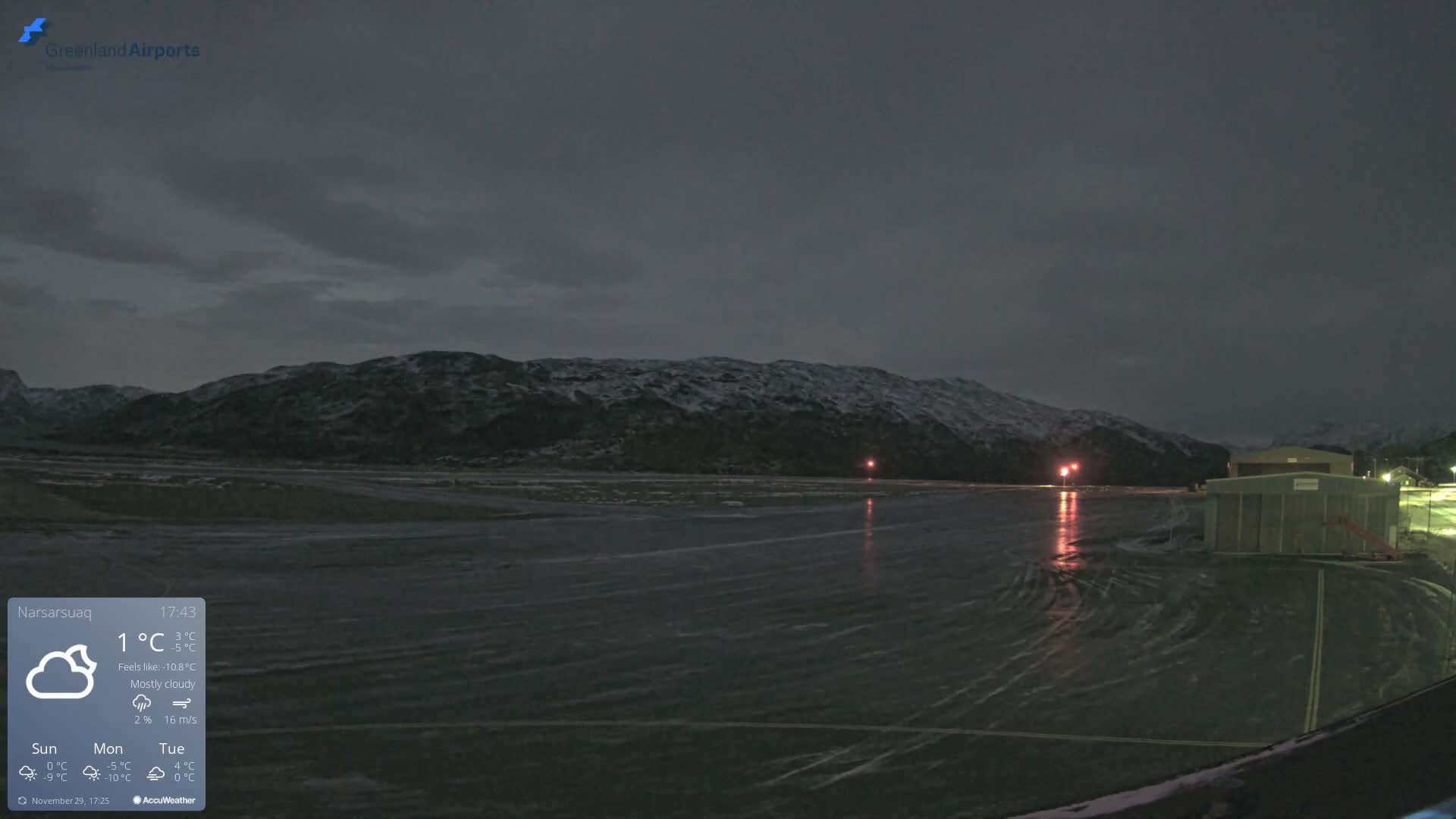 Narsarsuaq International Airport North Towards Live Cam UAK / BGBW - Narsarsuaq, Kujalleq, Greenland, Denmark