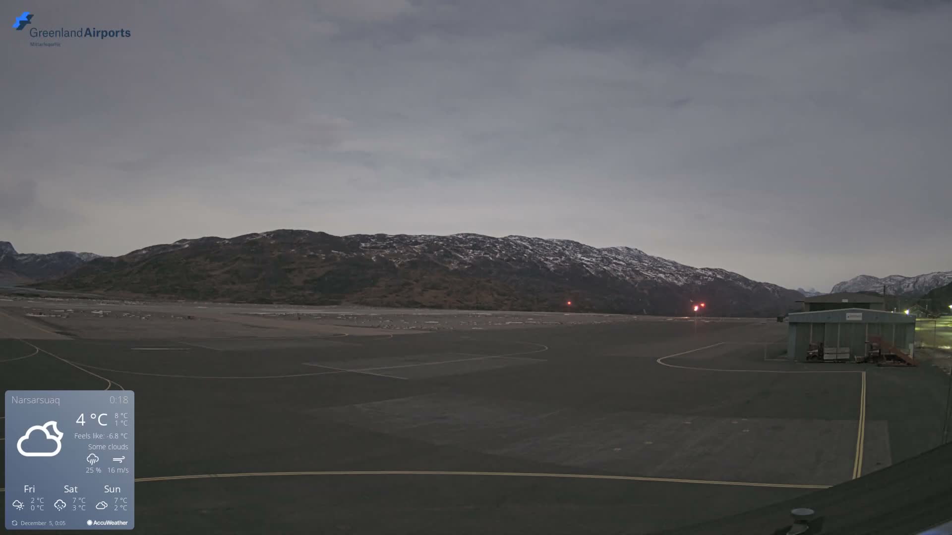 Narsarsuaq International Airport North Towards Live Cam UAK / BGBW - Narsarsuaq, Kujalleq, Greenland, Denmark
