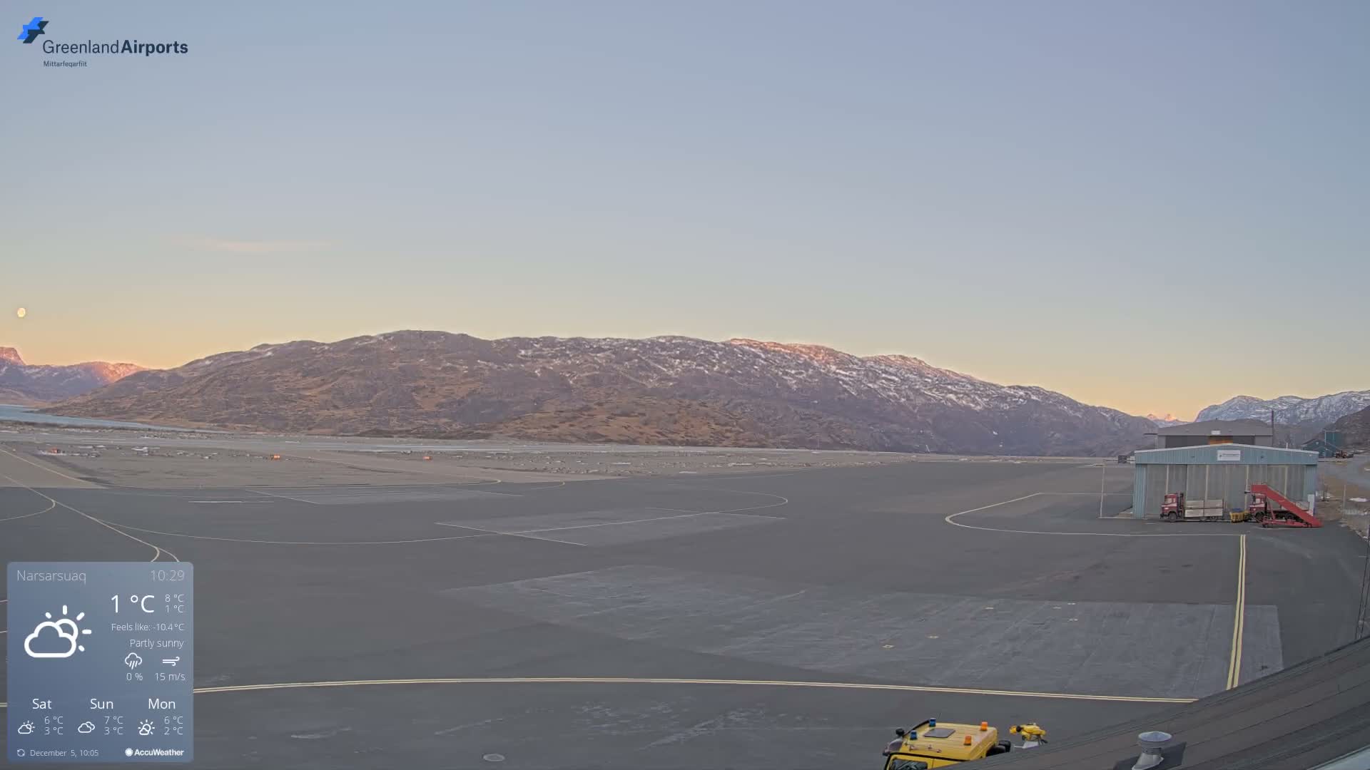 Narsarsuaq International Airport North Towards Live Cam UAK / BGBW - Narsarsuaq, Kujalleq, Greenland, Denmark