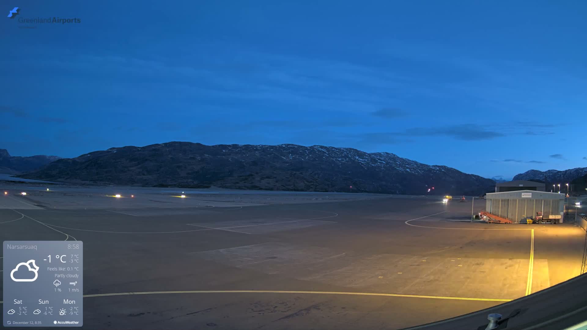 Narsarsuaq International Airport North Towards Live Cam UAK / BGBW - Narsarsuaq, Kujalleq, Greenland, Denmark