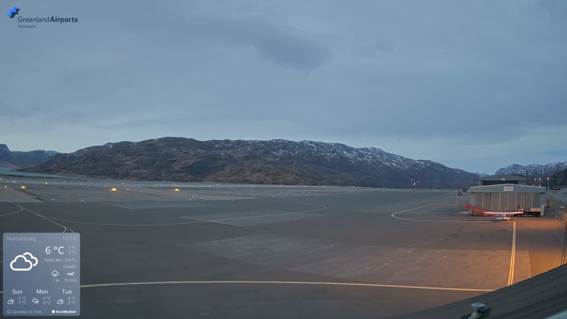 Narsarsuaq International Airport North Towards Live Cam UAK / BGBW - Narsarsuaq, Kujalleq, Greenland, Denmark