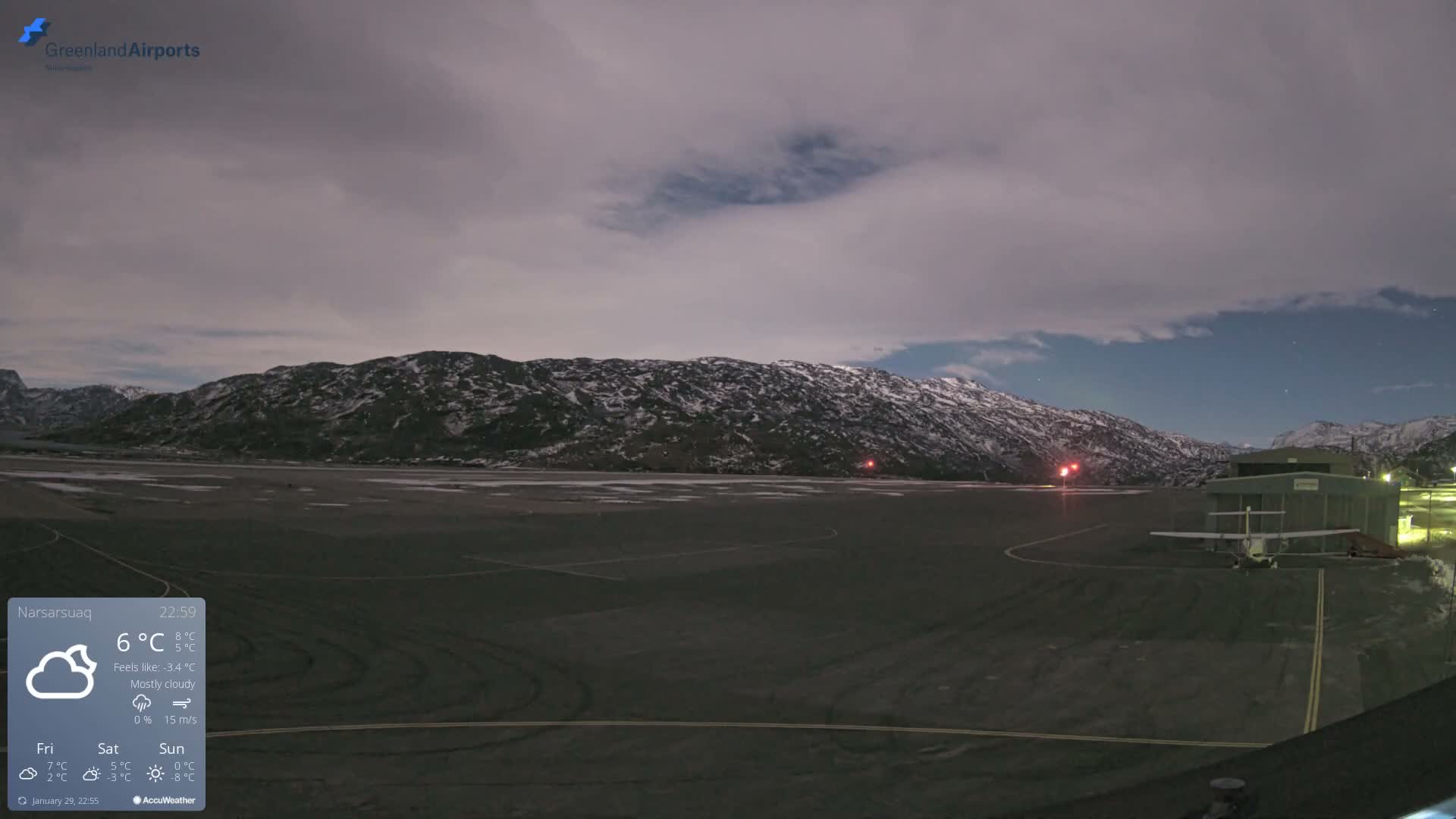 Narsarsuaq International Airport North Towards Live Cam UAK / BGBW - Narsarsuaq, Kujalleq, Greenland, Denmark
