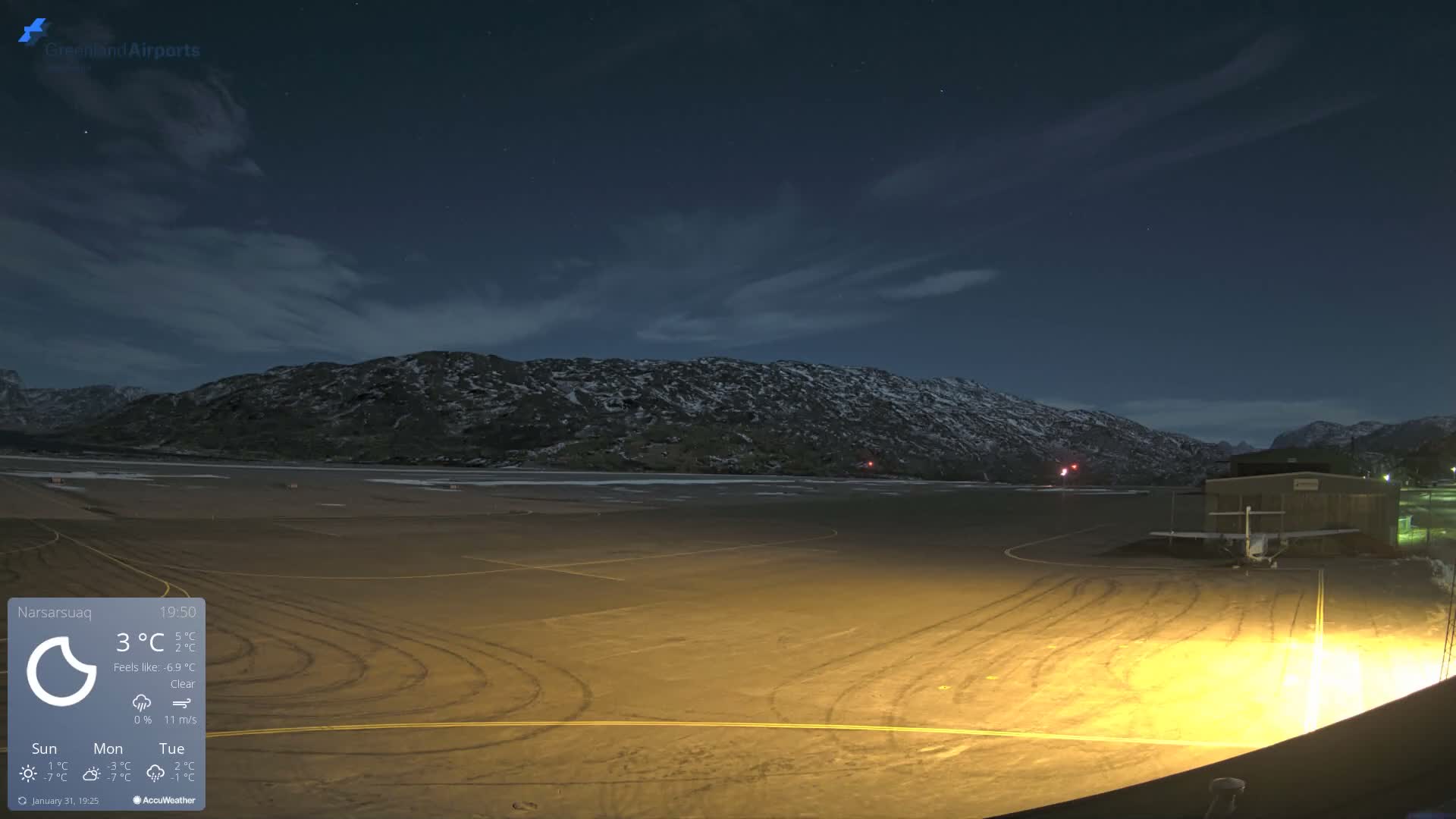 Narsarsuaq International Airport North Towards Live Cam UAK / BGBW - Narsarsuaq, Kujalleq, Greenland, Denmark