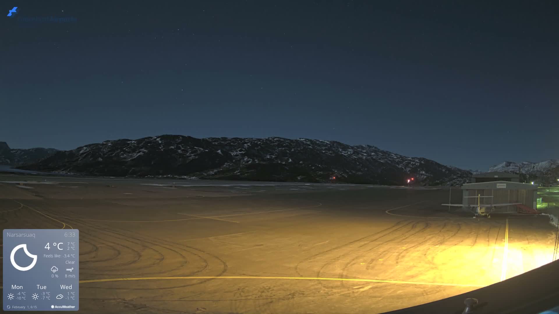 Narsarsuaq International Airport North Towards Live Cam UAK / BGBW - Narsarsuaq, Kujalleq, Greenland, Denmark