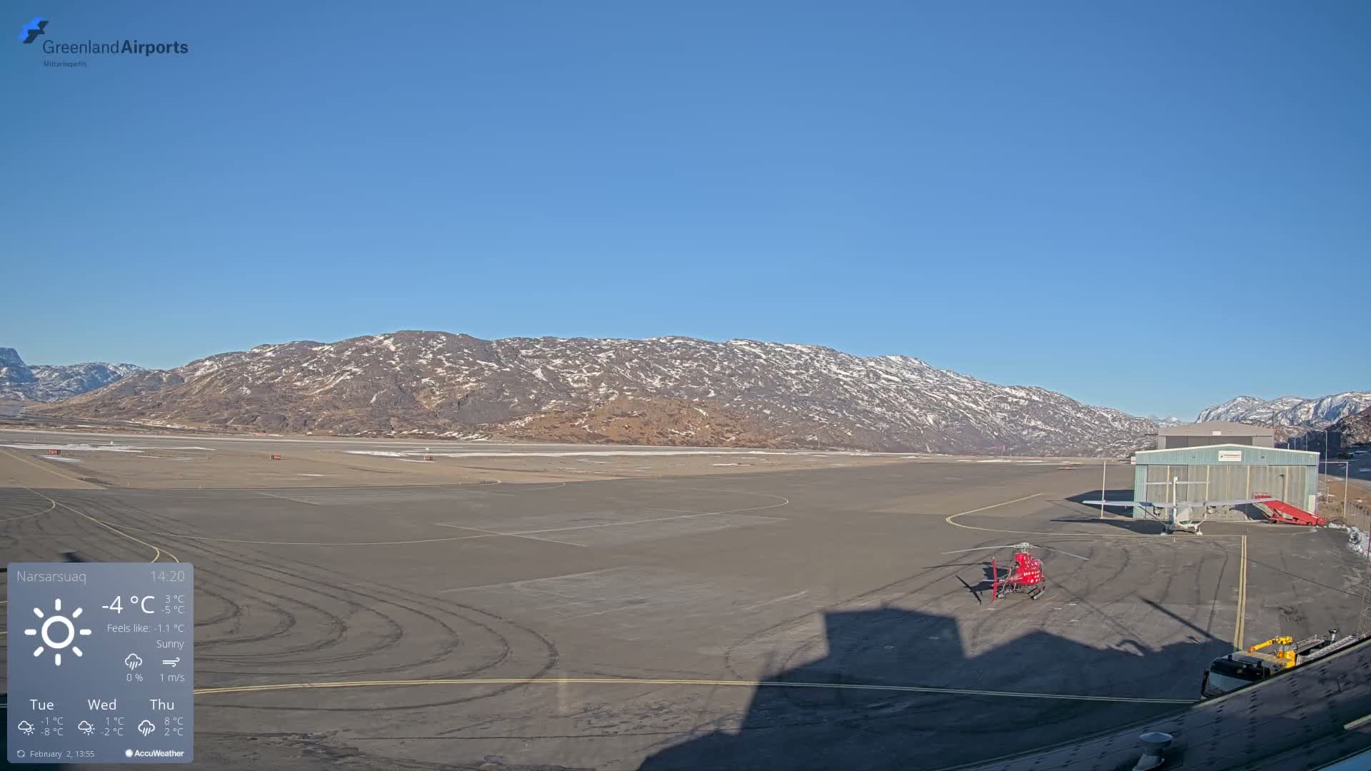 Narsarsuaq International Airport North Towards Live Cam UAK / BGBW - Narsarsuaq, Kujalleq, Greenland, Denmark
