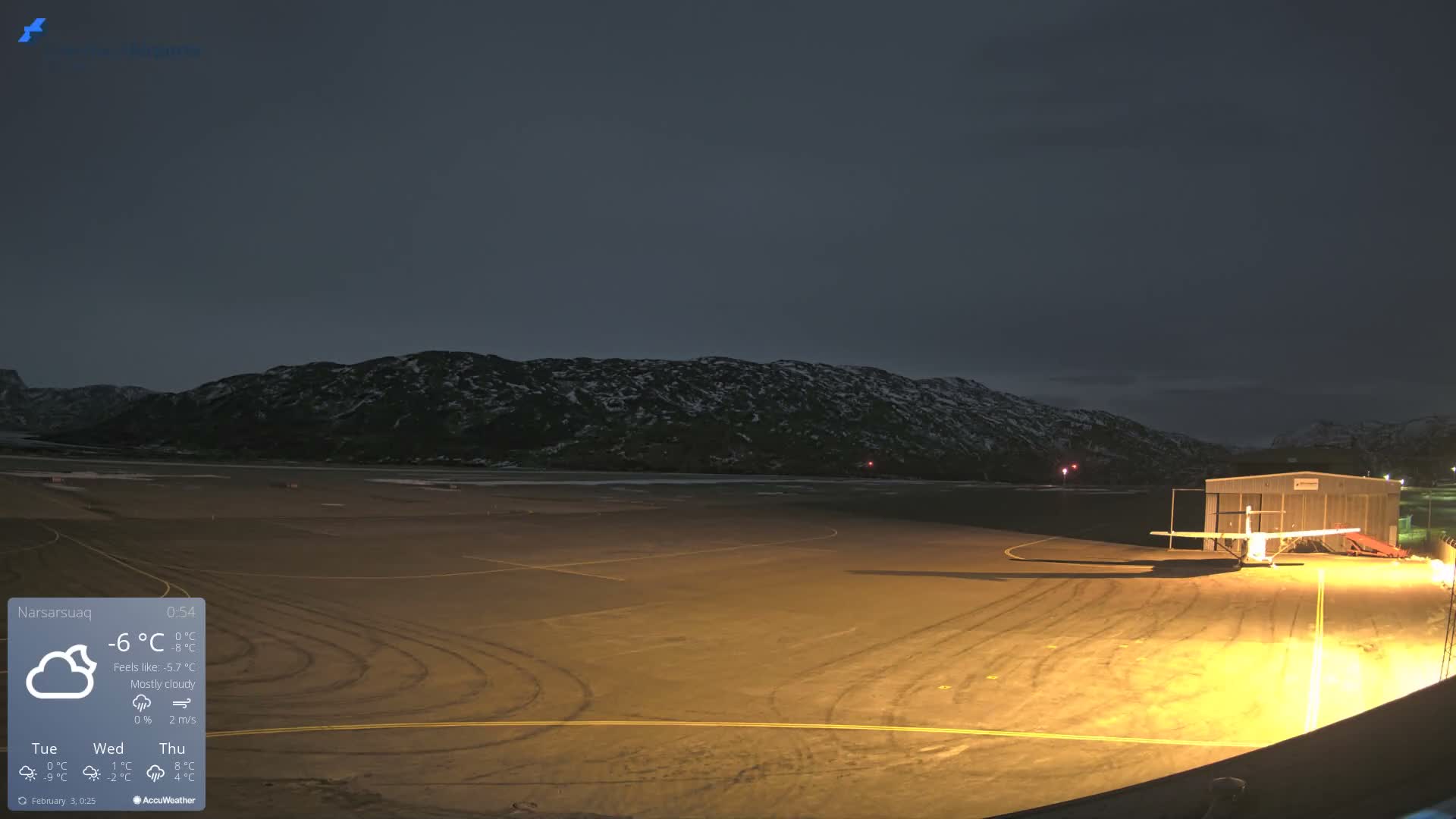 Narsarsuaq International Airport North Towards Live Cam UAK / BGBW - Narsarsuaq, Kujalleq, Greenland, Denmark