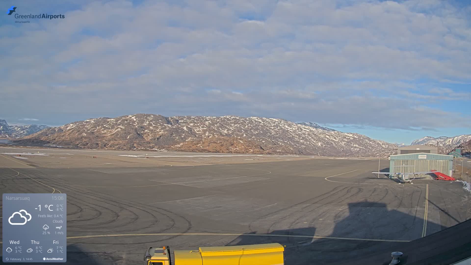 Narsarsuaq International Airport North Towards Live Cam UAK / BGBW - Narsarsuaq, Kujalleq, Greenland, Denmark
