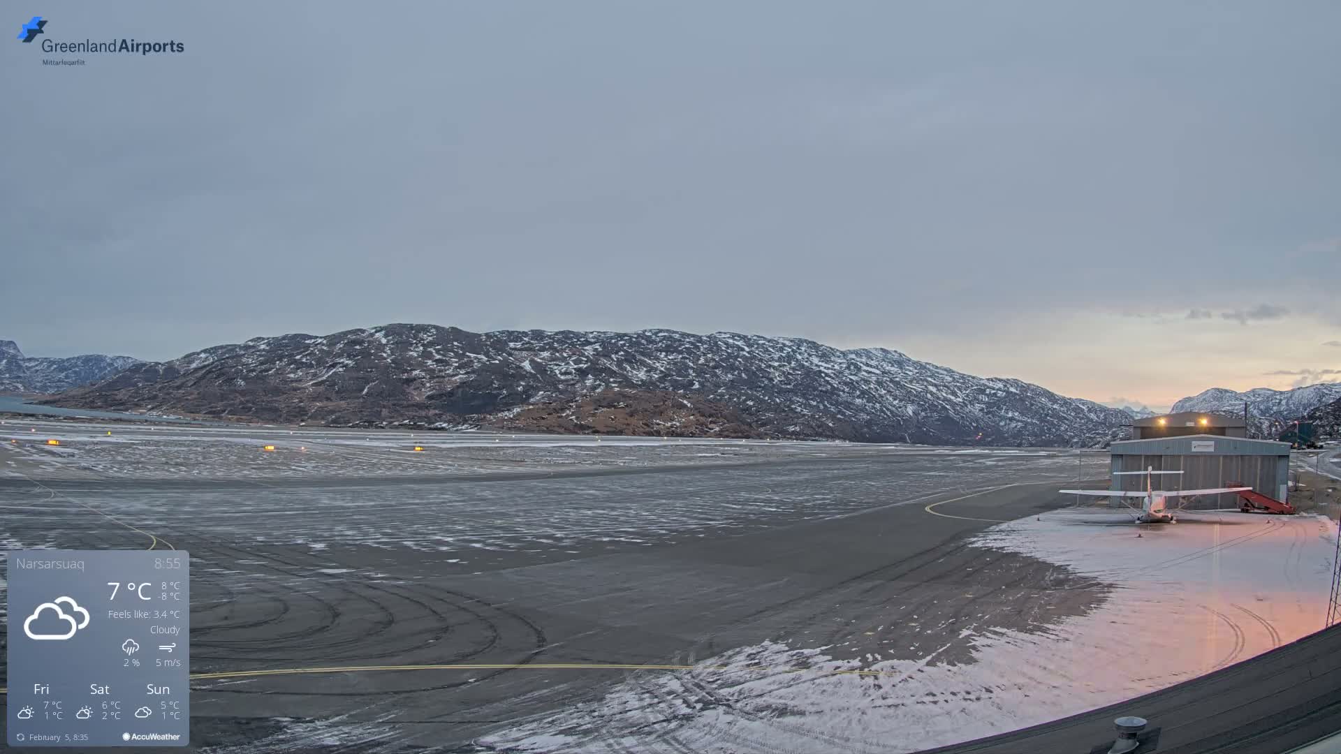 Narsarsuaq International Airport North Towards Live Cam UAK / BGBW - Narsarsuaq, Kujalleq, Greenland, Denmark
