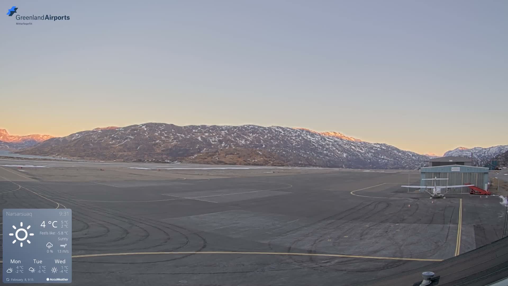 Narsarsuaq International Airport North Towards Live Cam UAK / BGBW - Narsarsuaq, Kujalleq, Greenland, Denmark