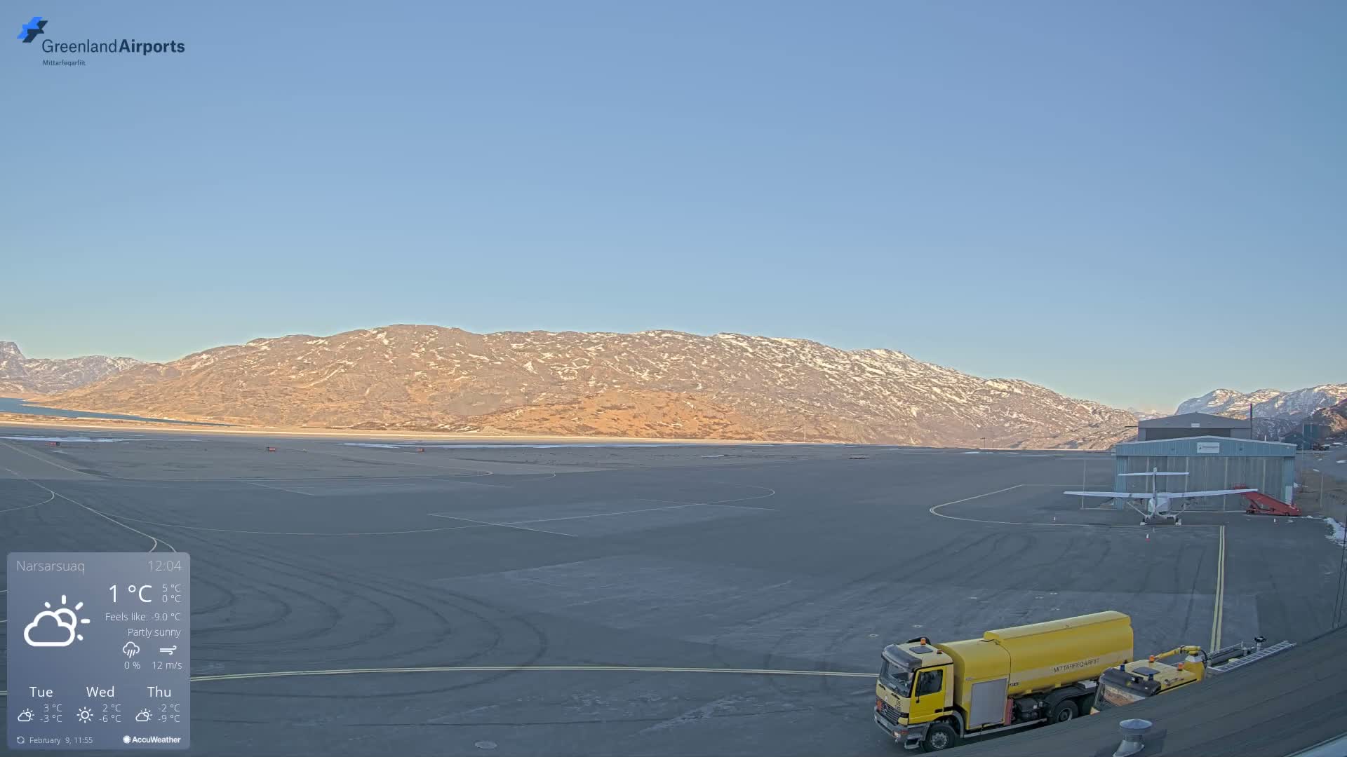 Narsarsuaq International Airport North Towards Live Cam UAK / BGBW - Narsarsuaq, Kujalleq, Greenland, Denmark