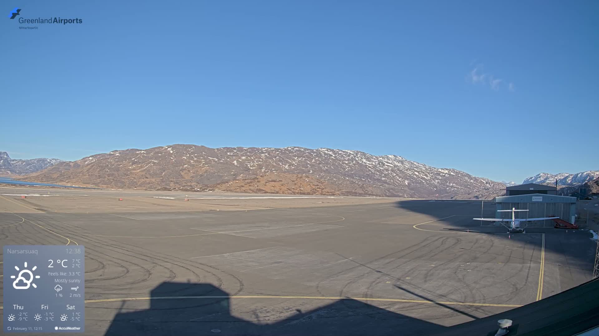 Narsarsuaq International Airport North Towards Live Cam UAK / BGBW - Narsarsuaq, Kujalleq, Greenland, Denmark