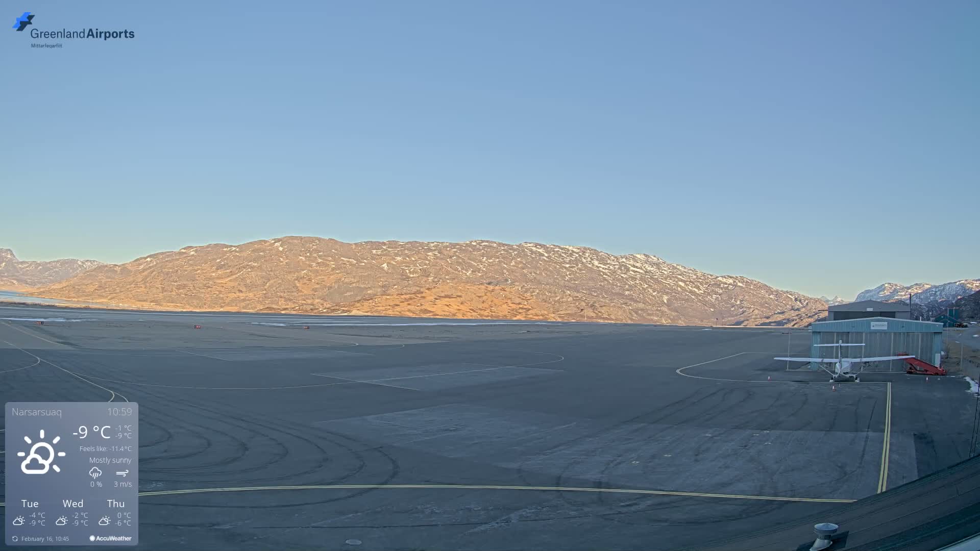 Narsarsuaq International Airport North Towards Live Cam UAK / BGBW - Narsarsuaq, Kujalleq, Greenland, Denmark