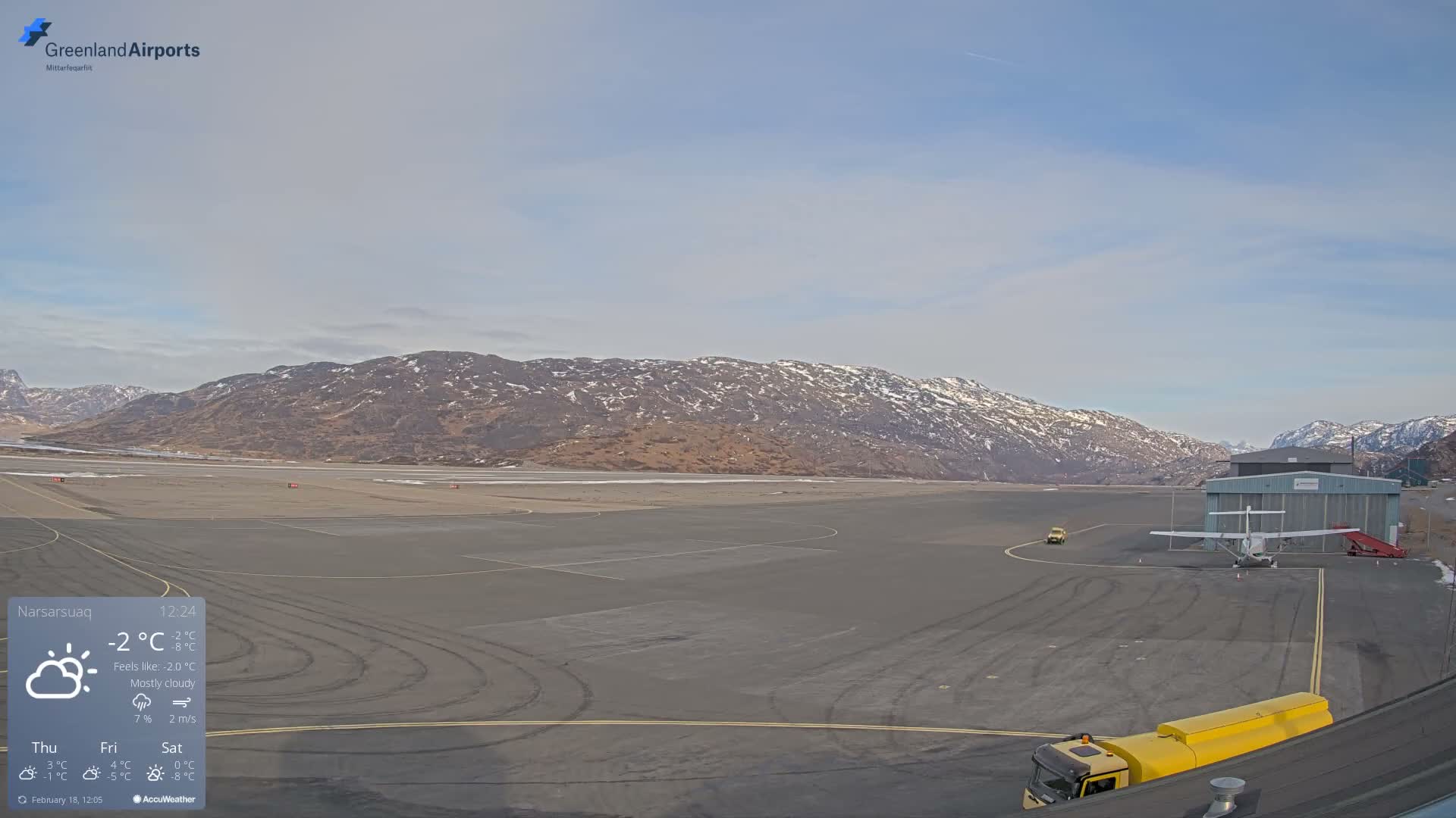 Narsarsuaq International Airport North Towards Live Cam UAK / BGBW - Narsarsuaq, Kujalleq, Greenland, Denmark