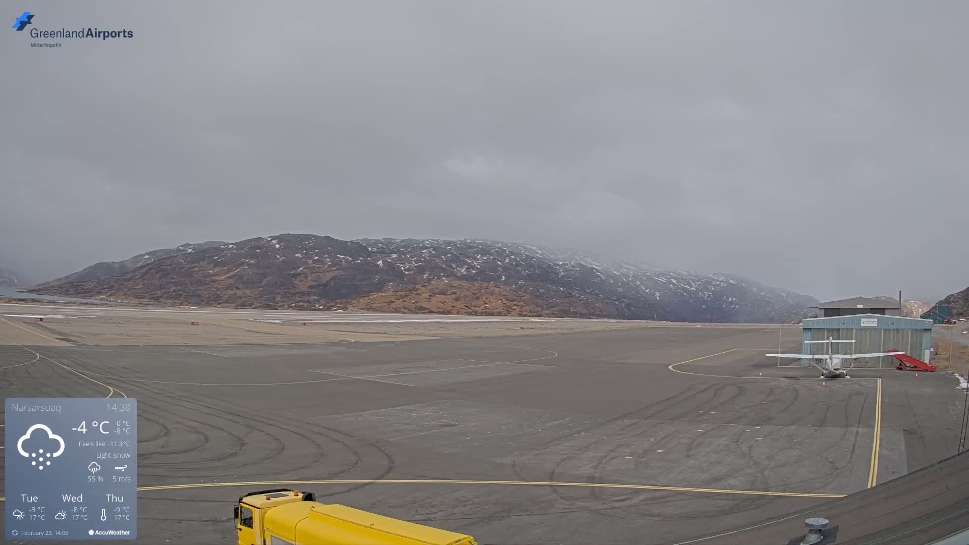 Narsarsuaq International Airport North Towards Live Cam UAK / BGBW - Narsarsuaq, Kujalleq, Greenland, Denmark