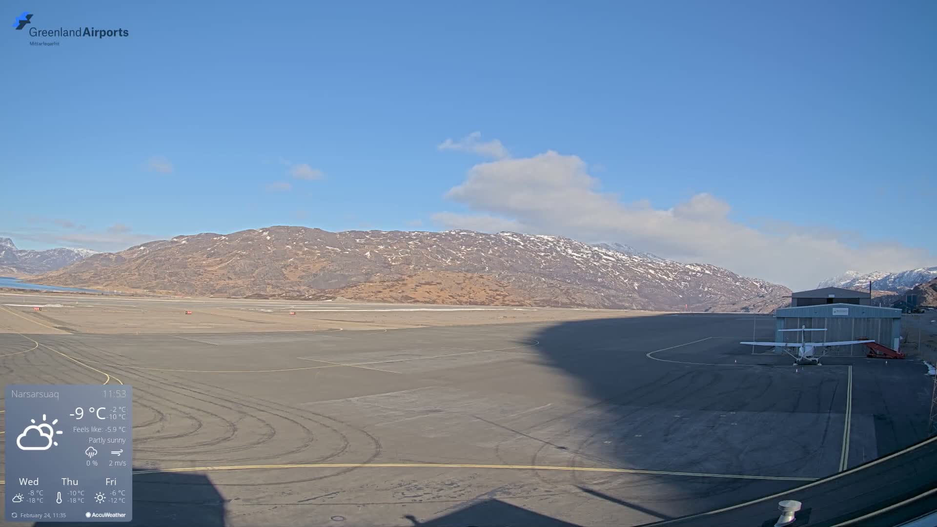 Narsarsuaq International Airport North Towards Live Cam UAK / BGBW - Narsarsuaq, Kujalleq, Greenland, Denmark