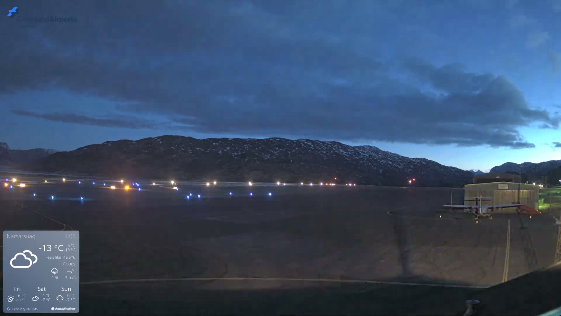 Narsarsuaq International Airport North Towards Live Cam UAK / BGBW - Narsarsuaq, Kujalleq, Greenland, Denmark