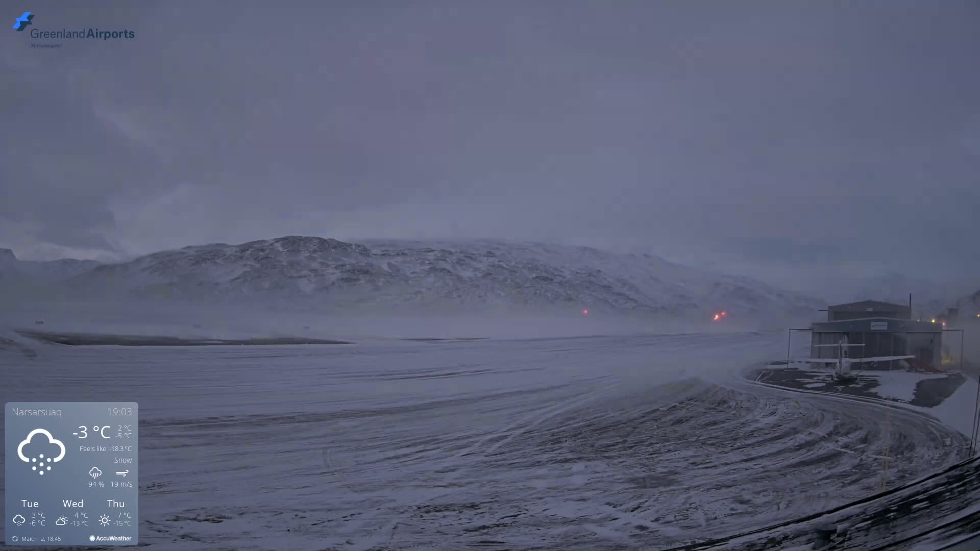 Narsarsuaq International Airport North Towards Live Cam UAK / BGBW - Narsarsuaq, Kujalleq, Greenland, Denmark