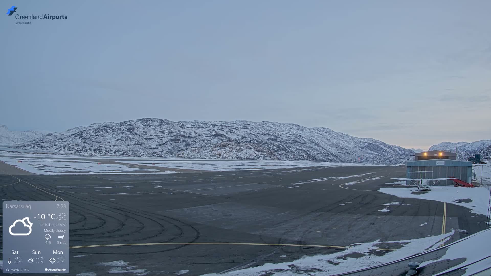 Narsarsuaq International Airport North Towards Live Cam UAK / BGBW - Narsarsuaq, Kujalleq, Greenland, Denmark