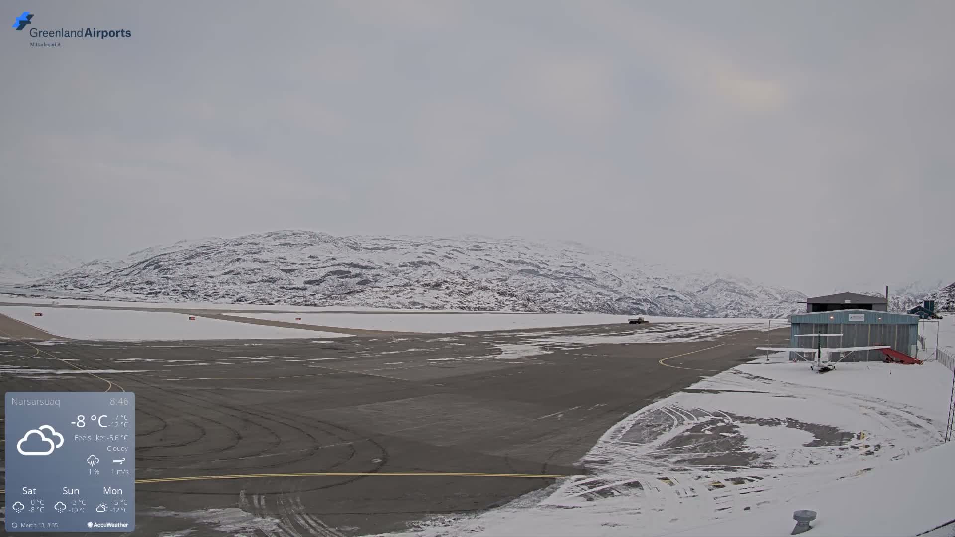 Narsarsuaq International Airport North Towards Live Cam UAK / BGBW - Narsarsuaq, Kujalleq, Greenland, Denmark