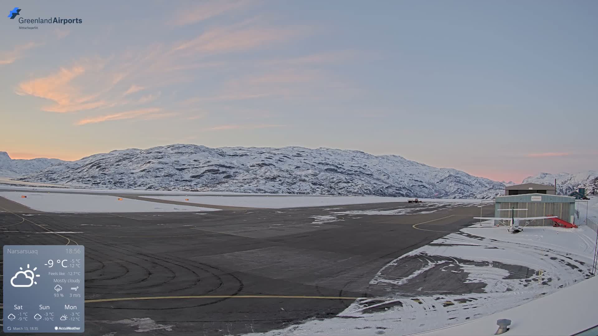 Narsarsuaq International Airport North Towards Live Cam UAK / BGBW - Narsarsuaq, Kujalleq, Greenland, Denmark