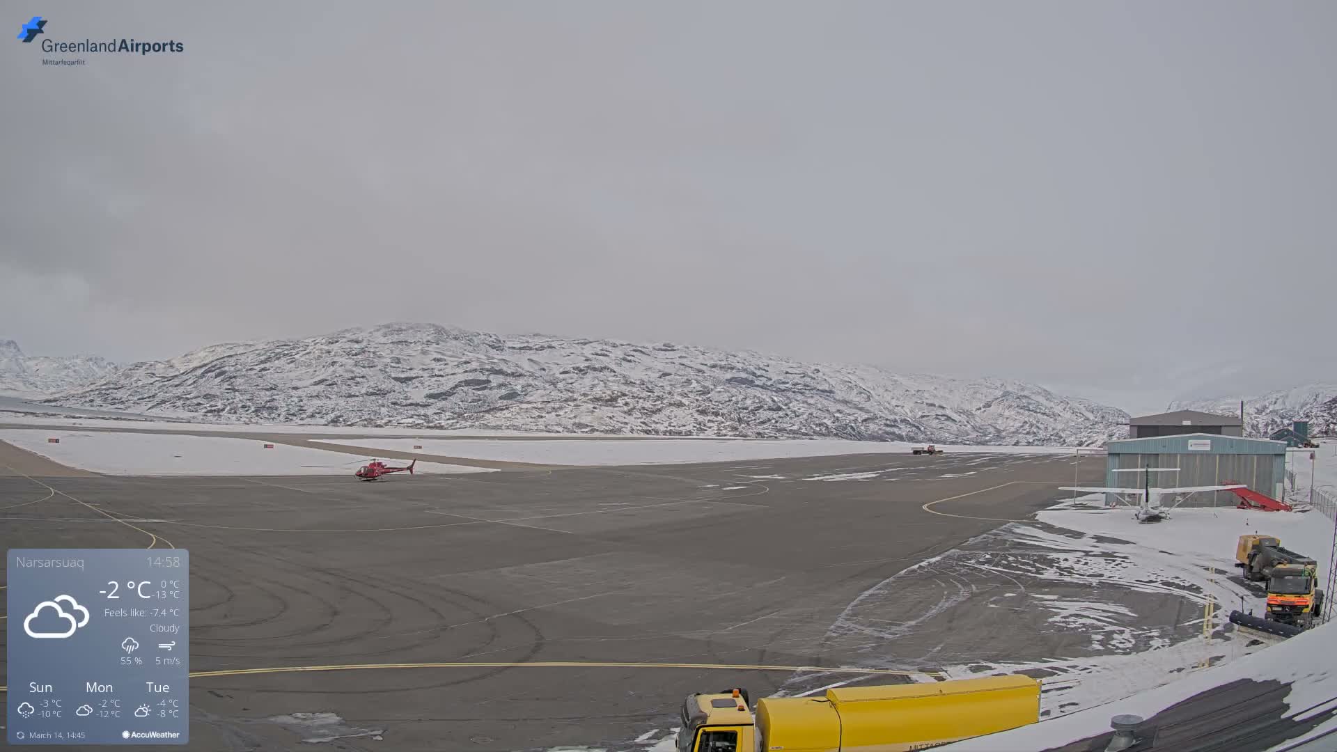 Narsarsuaq International Airport North Towards Live Cam UAK / BGBW - Narsarsuaq, Kujalleq, Greenland, Denmark