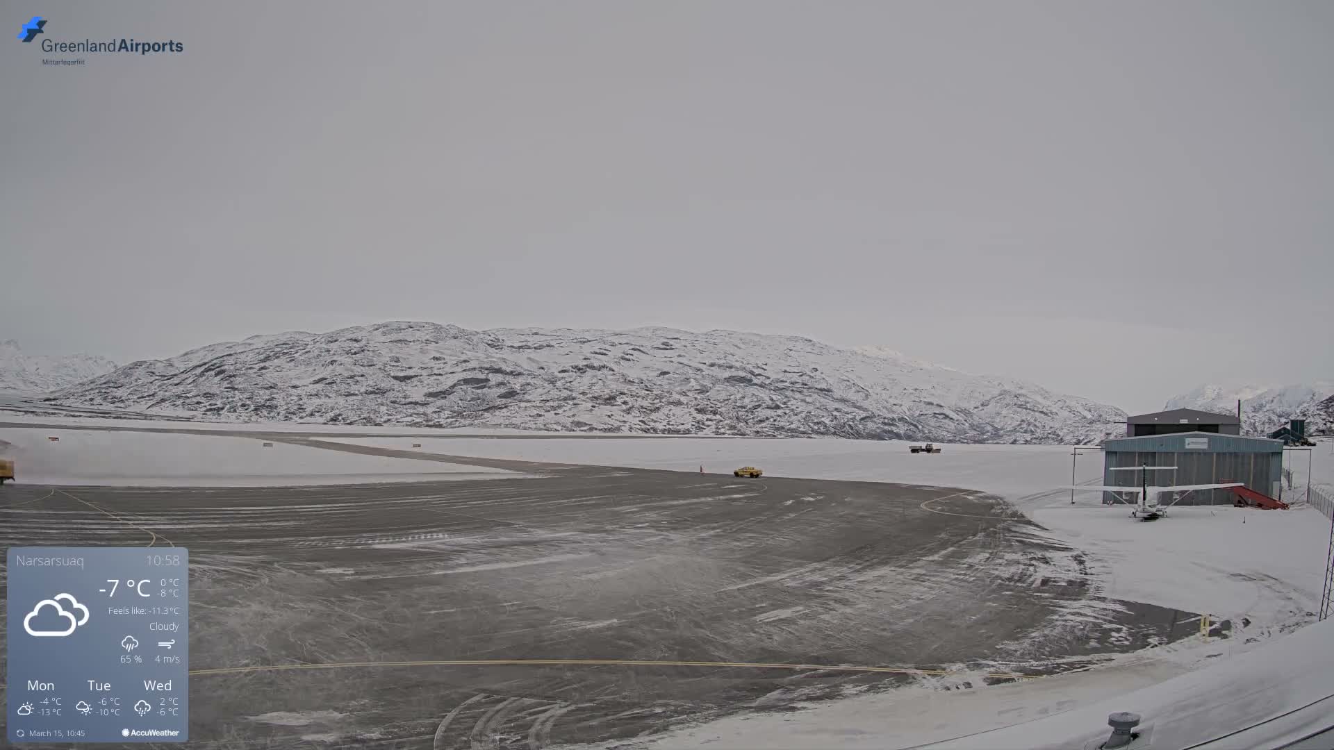 Narsarsuaq International Airport North Towards Live Cam UAK / BGBW - Narsarsuaq, Kujalleq, Greenland, Denmark