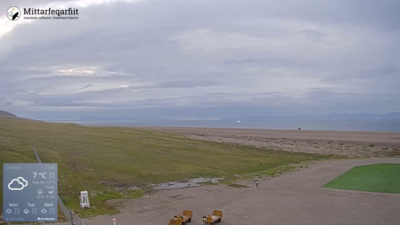 Qaarsut Airport (Mittarfik Qaarsut) North Towards View Live Cam JQA / BGUQ  - Qaarsut, Avannaata, Greenland, Denmark