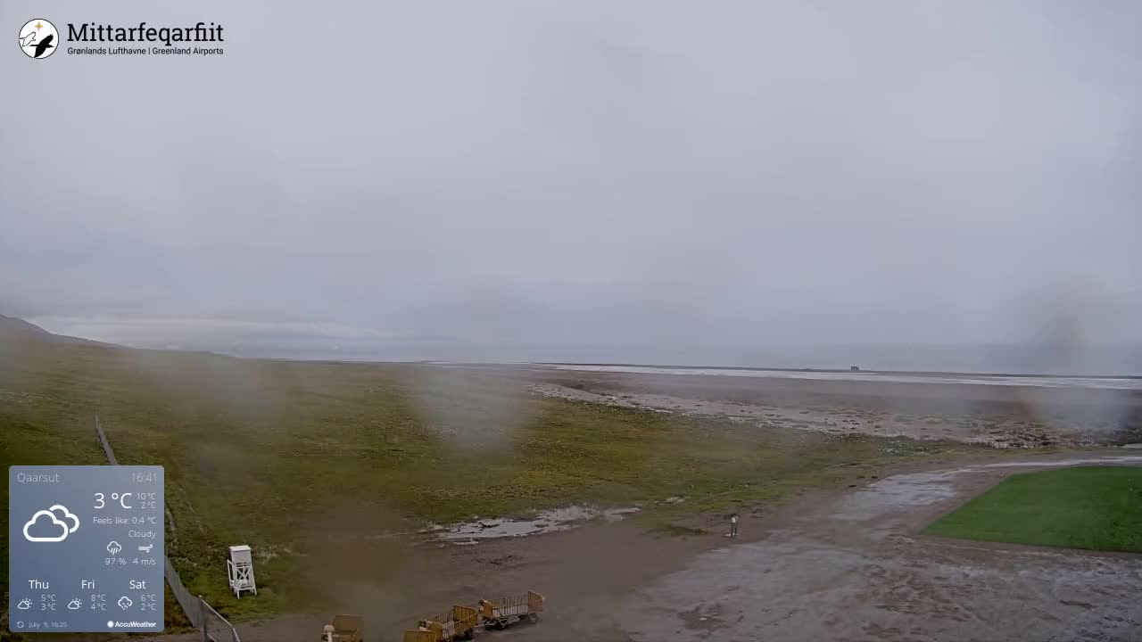 Qaarsut Airport (Mittarfik Qaarsut) North Towards View Live Cam JQA / BGUQ  - Qaarsut, Avannaata, Greenland, Denmark