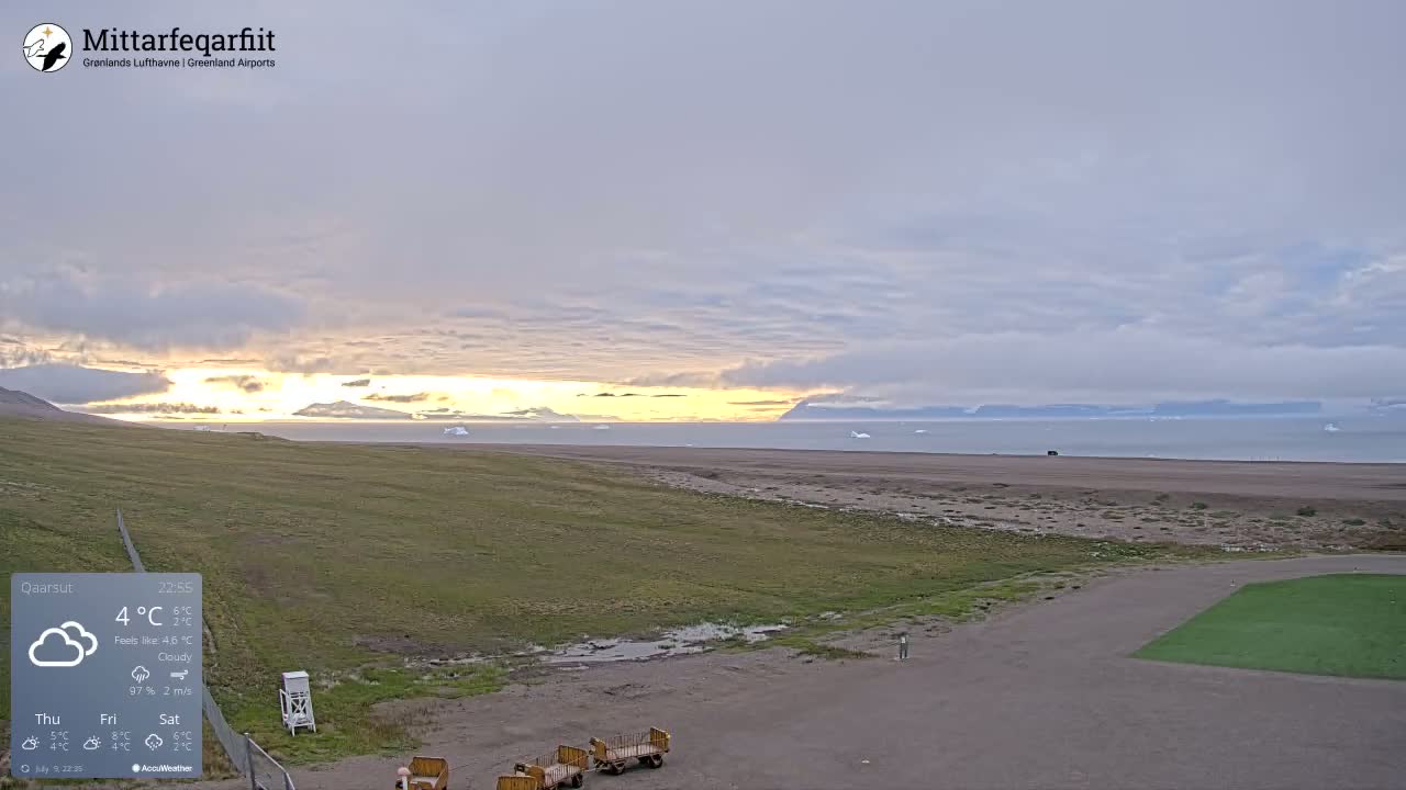 Qaarsut Airport (Mittarfik Qaarsut) North Towards View Live Cam JQA / BGUQ  - Qaarsut, Avannaata, Greenland, Denmark