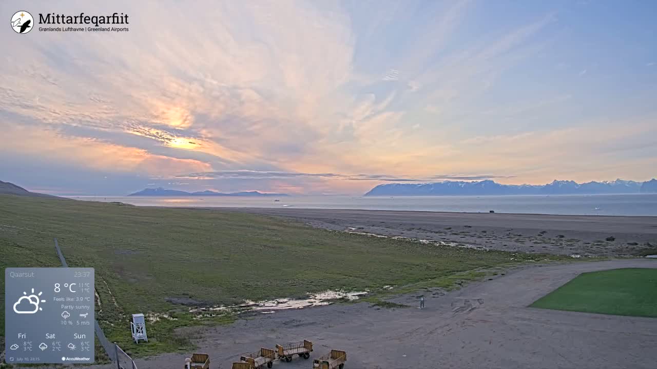 Qaarsut Airport (Mittarfik Qaarsut) North Towards View Live Cam JQA / BGUQ  - Qaarsut, Avannaata, Greenland, Denmark