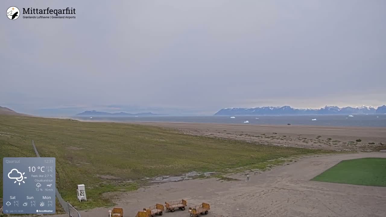 Qaarsut Airport (Mittarfik Qaarsut) North Towards View Live Cam JQA / BGUQ  - Qaarsut, Avannaata, Greenland, Denmark