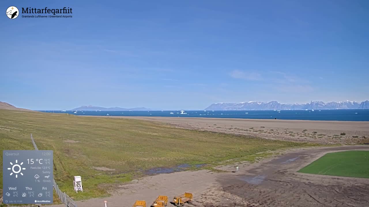 Qaarsut Airport (Mittarfik Qaarsut) North Towards View Live Cam JQA / BGUQ  - Qaarsut, Avannaata, Greenland, Denmark
