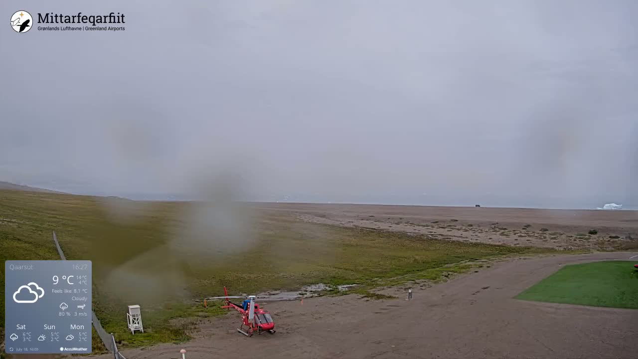 Qaarsut Airport (Mittarfik Qaarsut) North Towards View Live Cam JQA / BGUQ  - Qaarsut, Avannaata, Greenland, Denmark