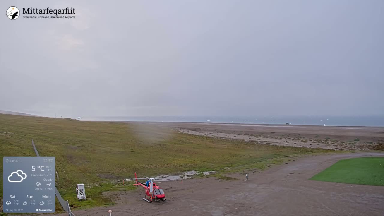 Qaarsut Airport (Mittarfik Qaarsut) North Towards View Live Cam JQA / BGUQ  - Qaarsut, Avannaata, Greenland, Denmark