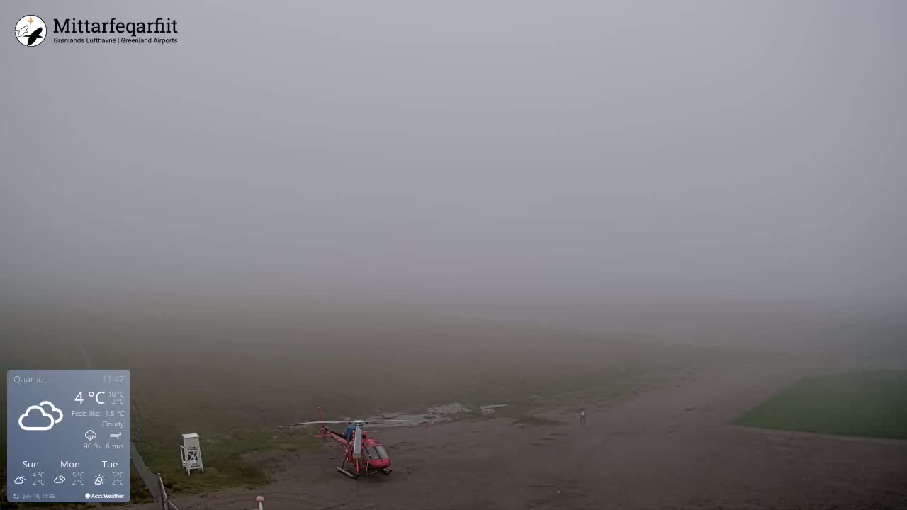 Qaarsut Airport (Mittarfik Qaarsut) North Towards View Live Cam JQA / BGUQ  - Qaarsut, Avannaata, Greenland, Denmark