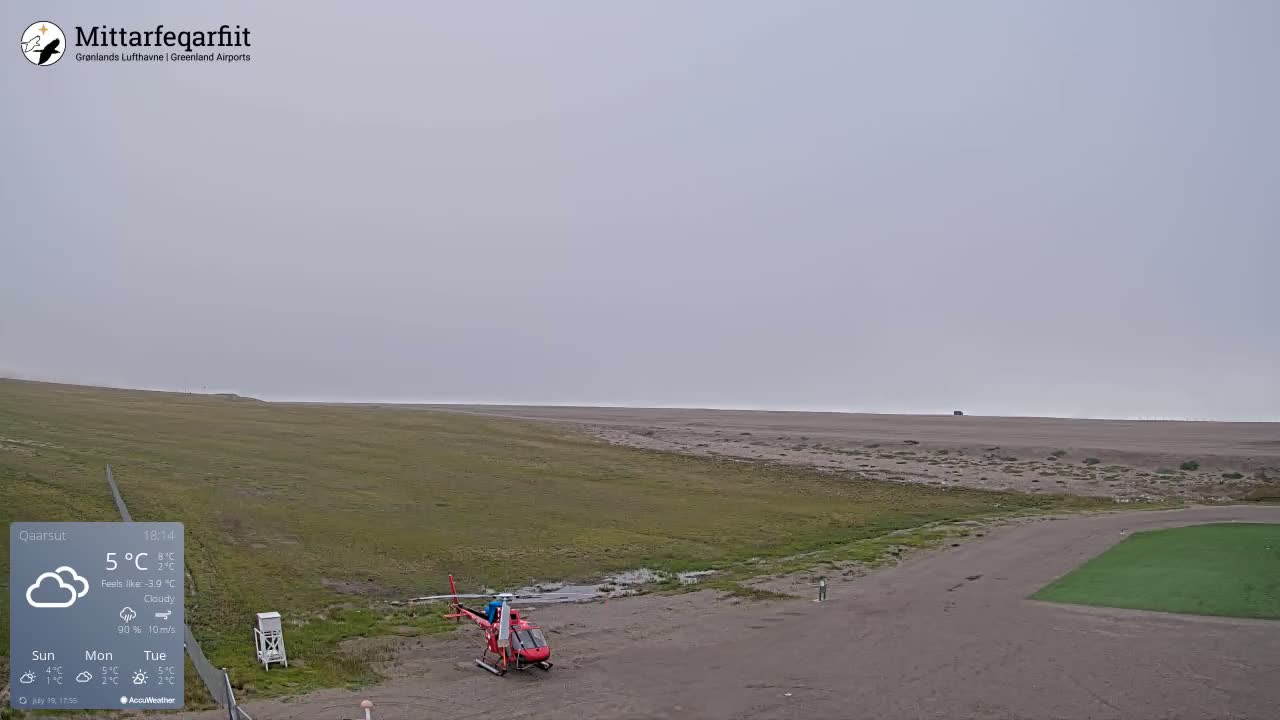 Qaarsut Airport (Mittarfik Qaarsut) North Towards View Live Cam JQA / BGUQ  - Qaarsut, Avannaata, Greenland, Denmark