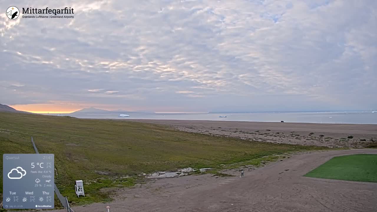 Qaarsut Airport (Mittarfik Qaarsut) North Towards View Live Cam JQA / BGUQ  - Qaarsut, Avannaata, Greenland, Denmark