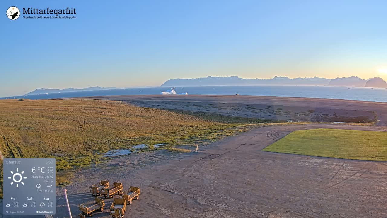 Qaarsut Airport (Mittarfik Qaarsut) North Towards View Live Cam JQA / BGUQ  - Qaarsut, Avannaata, Greenland, Denmark