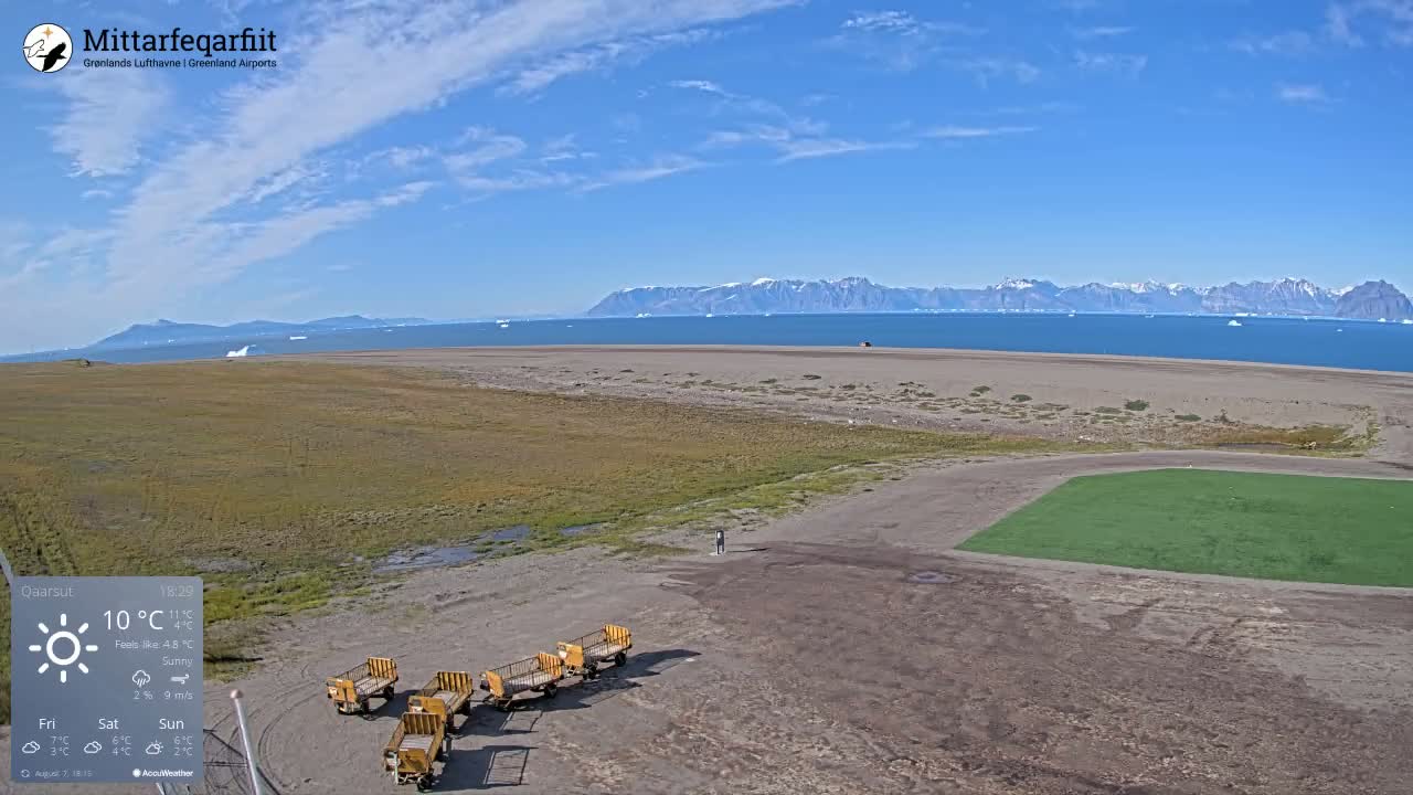 Qaarsut Airport (Mittarfik Qaarsut) North Towards View Live Cam JQA / BGUQ  - Qaarsut, Avannaata, Greenland, Denmark