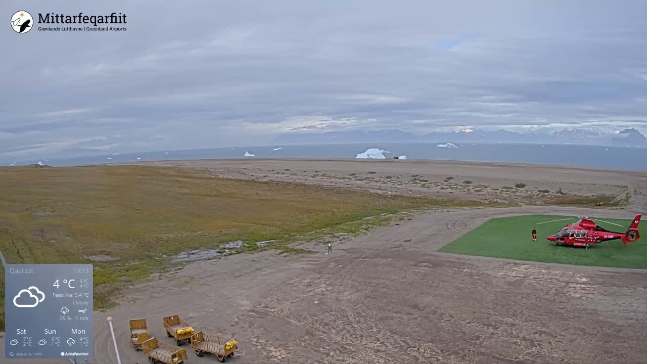 Qaarsut Airport (Mittarfik Qaarsut) North Towards View Live Cam JQA / BGUQ  - Qaarsut, Avannaata, Greenland, Denmark