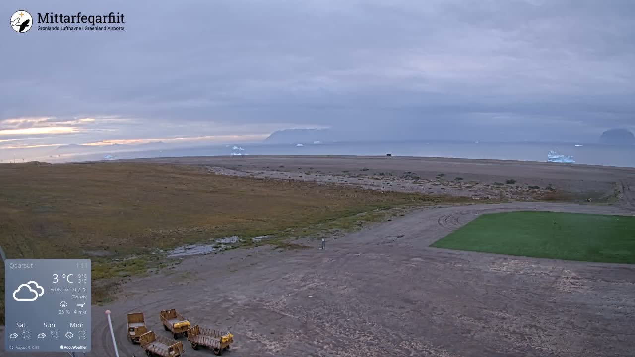 Qaarsut Airport (Mittarfik Qaarsut) North Towards View Live Cam JQA / BGUQ  - Qaarsut, Avannaata, Greenland, Denmark