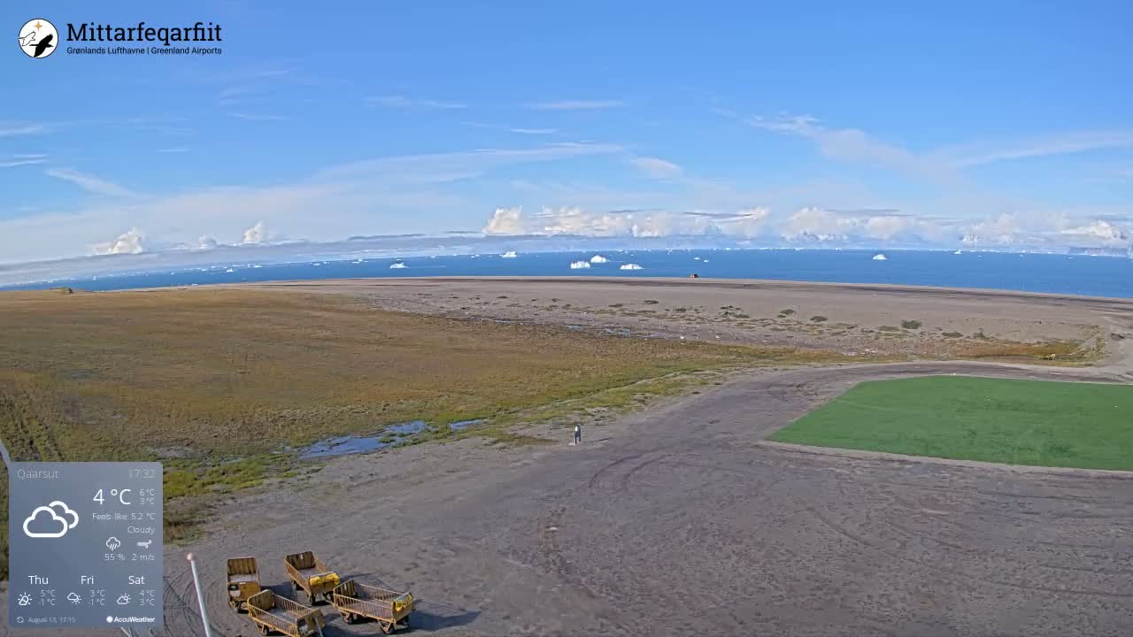 Qaarsut Airport (Mittarfik Qaarsut) North Towards View Live Cam JQA / BGUQ  - Qaarsut, Avannaata, Greenland, Denmark
