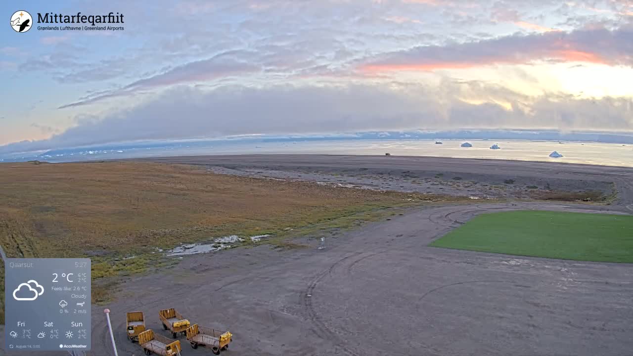 Qaarsut Airport (Mittarfik Qaarsut) North Towards View Live Cam JQA / BGUQ  - Qaarsut, Avannaata, Greenland, Denmark