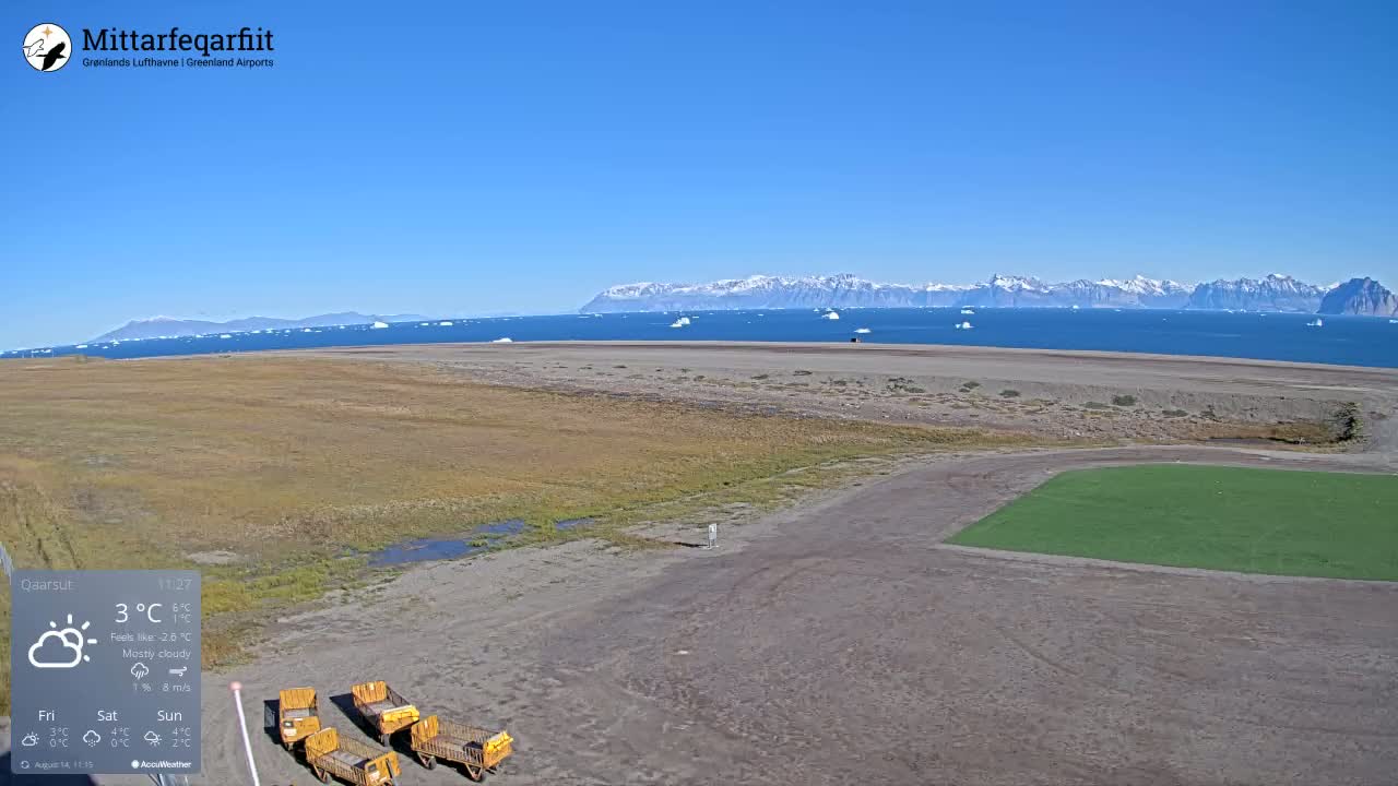 Qaarsut Airport (Mittarfik Qaarsut) North Towards View Live Cam JQA / BGUQ  - Qaarsut, Avannaata, Greenland, Denmark