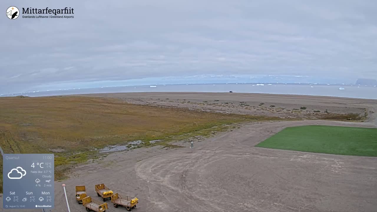 Qaarsut Airport (Mittarfik Qaarsut) North Towards View Live Cam JQA / BGUQ  - Qaarsut, Avannaata, Greenland, Denmark