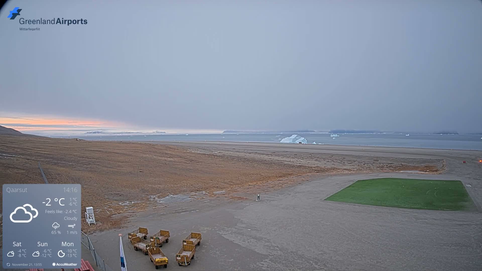 Qaarsut Airport (Mittarfik Qaarsut) North Towards View Live Cam JQA / BGUQ  - Qaarsut, Avannaata, Greenland, Denmark