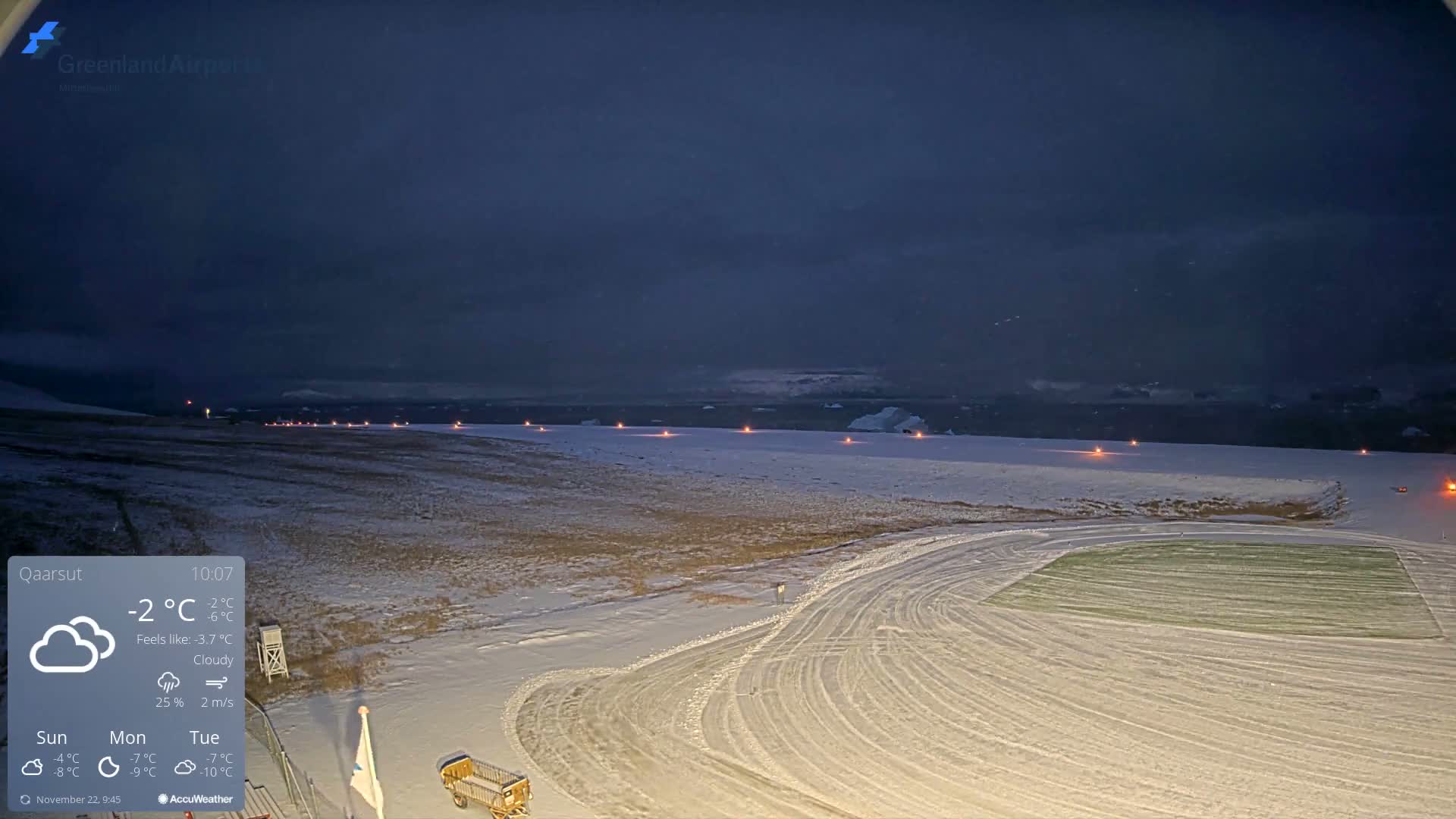 Qaarsut Airport (Mittarfik Qaarsut) North Towards View Live Cam JQA / BGUQ  - Qaarsut, Avannaata, Greenland, Denmark