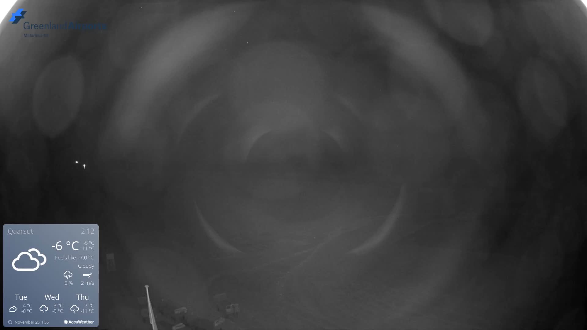 Qaarsut Airport (Mittarfik Qaarsut) North Towards View Live Cam JQA / BGUQ  - Qaarsut, Avannaata, Greenland, Denmark